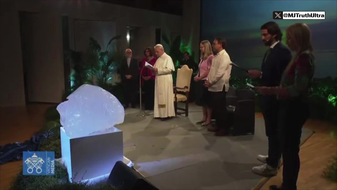 Pope Leo XIV blessed a giant ice cube today… to “Raising Hope for Climate Justice”