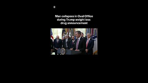 Man collapses during Trump’s announcement on weight-loss drug deal; Dr. Oz rushes to help. #japd