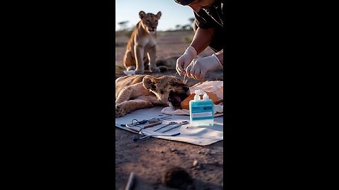 The Pain of a Lion Cub A Helping Hand for Its Mouth Wound