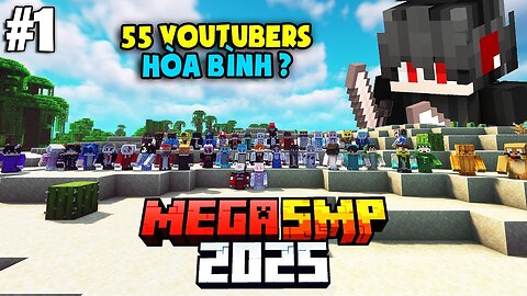 55 YouTubers and the Ultimate Hardcore Challenge in One Server... Minecraft MEGA SMP 2025 Episode 1