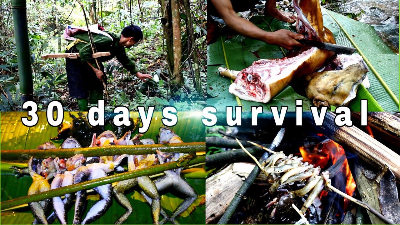 30 Days of Life survival in Amazon Jungle Without Water,Food and House || Life Survival