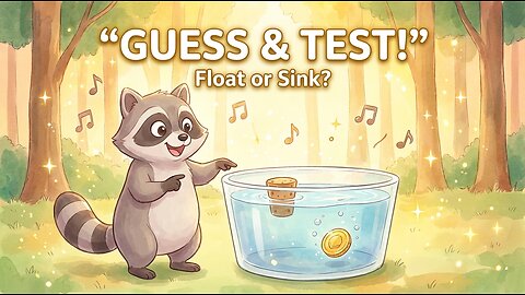 Rascal Raccoon: Guess & Test 🦝💧 | Float or Sink Science Song for Kids | PopSoar