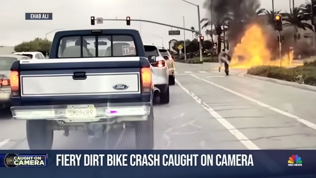 Dirt bike crash in California caught on camera