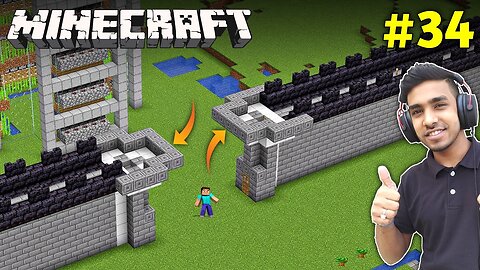 I MADE BIG WALL FOR MY CASTLE _ MINECRAFT GAMEPLAY _34