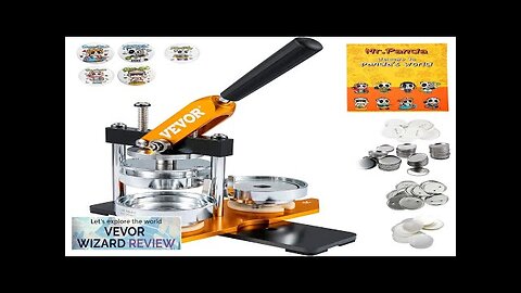 VEVOR Button Maker Machine Badge Pin Machine 3" 75 MM 100 Free Review