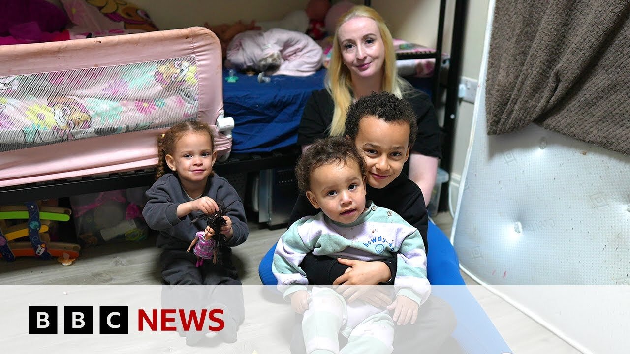‘Homeless with three kids’ | BBC News