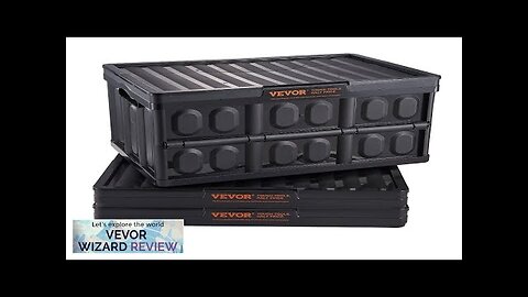 VEVOR Collapsible Storage Bins with Lids 45L 3 Packs Folding Plastic Stackable Review