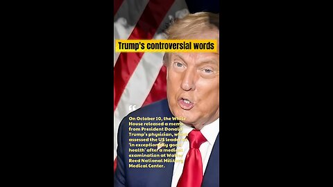 Personal physician reveals health status of US President Donald Trump