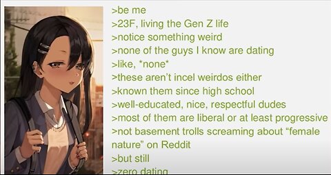 None Of My Male Friends Are Dating - 4Chan Greentext Story