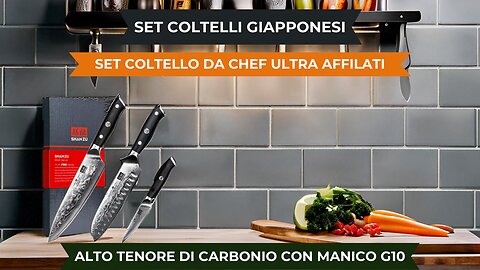 SHAN ZU Set Coltelli Damasco: Affilatura Giapponese, Performance Professionale