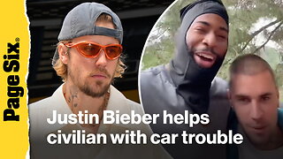 Watch Justin Bieber pull over to help civilian with car trouble
