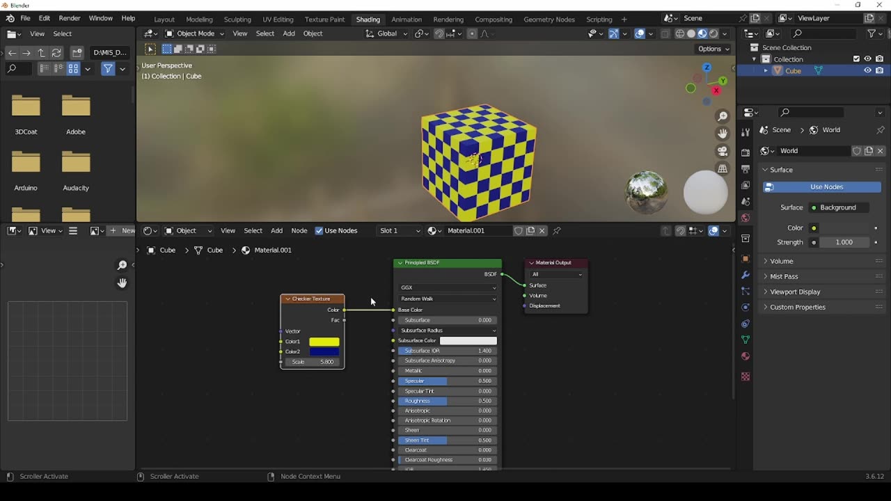 Blender - nodo Texture Checker