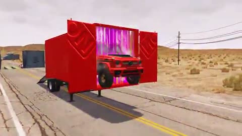 Flatbed Truck Mcqueen _ Transportation with Truck - Pothole vs Car