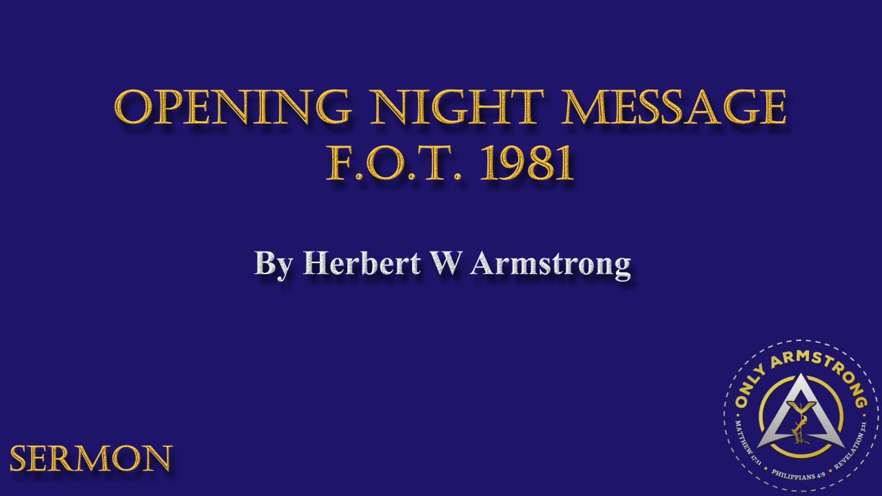Opening Night Message- F.O.T. 1981