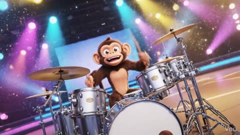 monkey playing drums