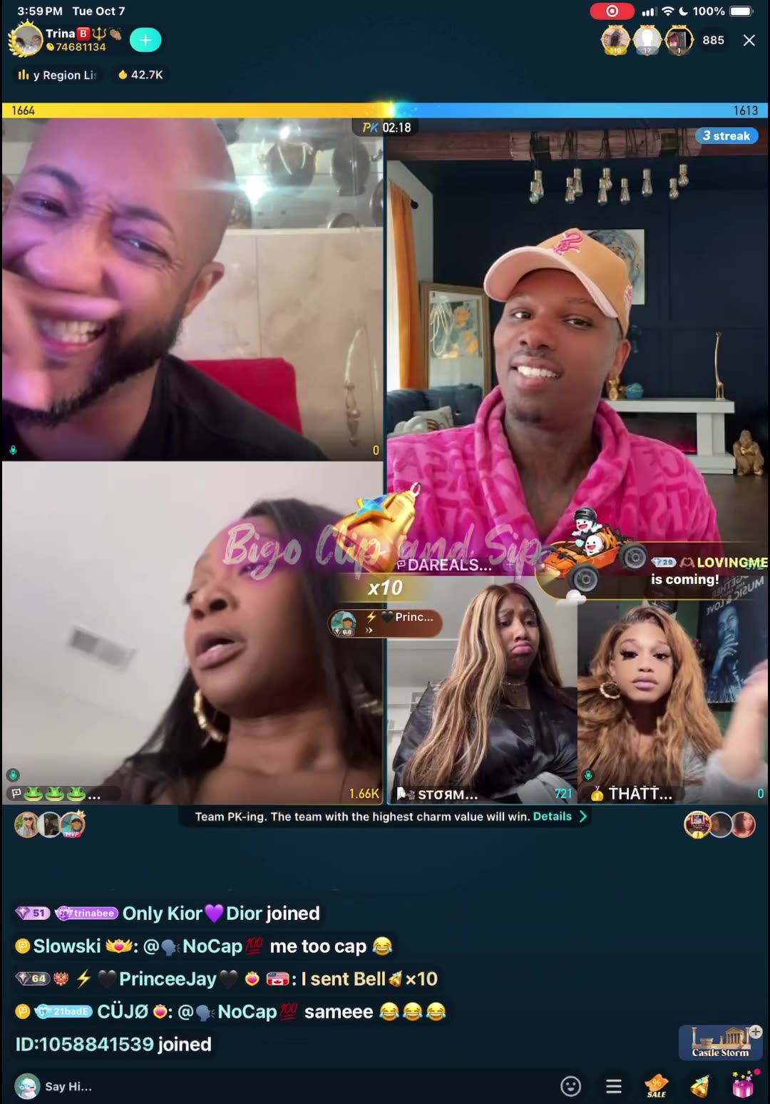 Team pk TrinaB Storm Supa Koko ft 21 putting her hands on Droski again 10/7/25 #bigoclipandsip