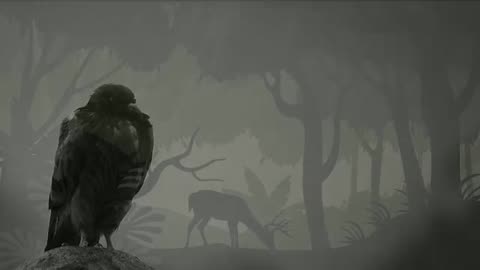 Heavy Rainfall attack a pigeon in a Forest
