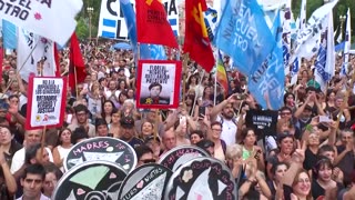 Argentines protest Milei's policies and mark human rights day