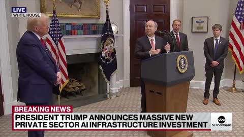 President Trump announces 'Stargate' venture to invest 500 billion in AI infrastructure.mp4