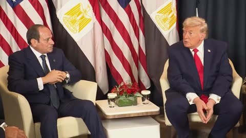Trump Participates in a Pull-Aside with the President of the Arab Republic of Egypt