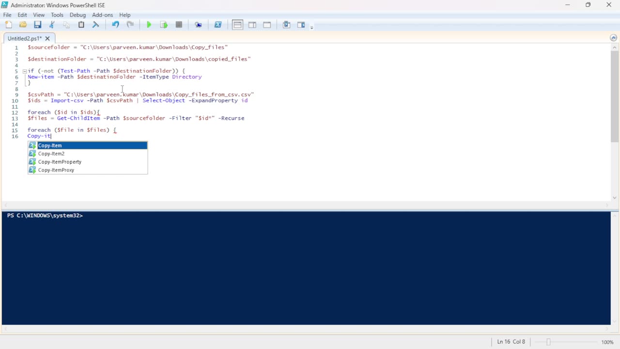 Copy Files Based on IDs from CSV Using PowerShell