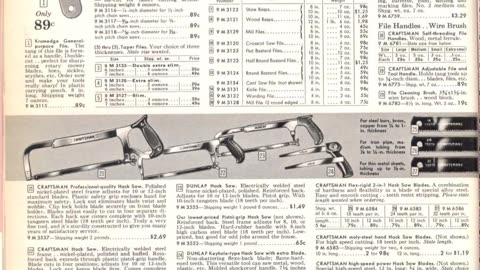 Yesterday Today, Sears Craftsman Hand Tools 1960