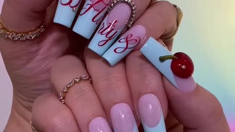Turning 30 Cherry Birthday Nails