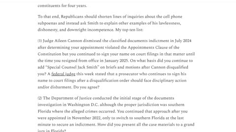 Julie Kelly: How Republicans Should Push Back on Jack Smith's Closing Argument