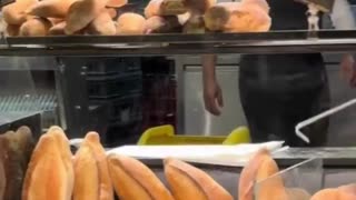 Baguette in France with a free rat.