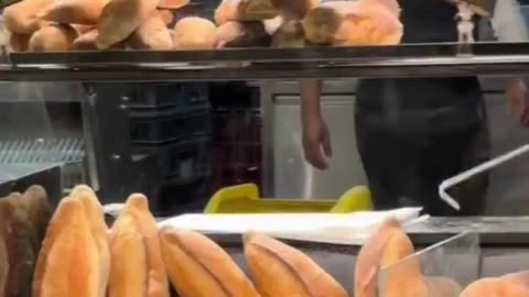 Baguette in France with a free rat.