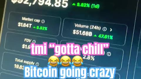 bitcoin btc crypto up 8 percent if he ain’t investing he a….. crypto price show #fyp daily update