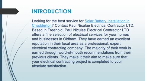 Best service for Solar Battery Installation in Chadderton