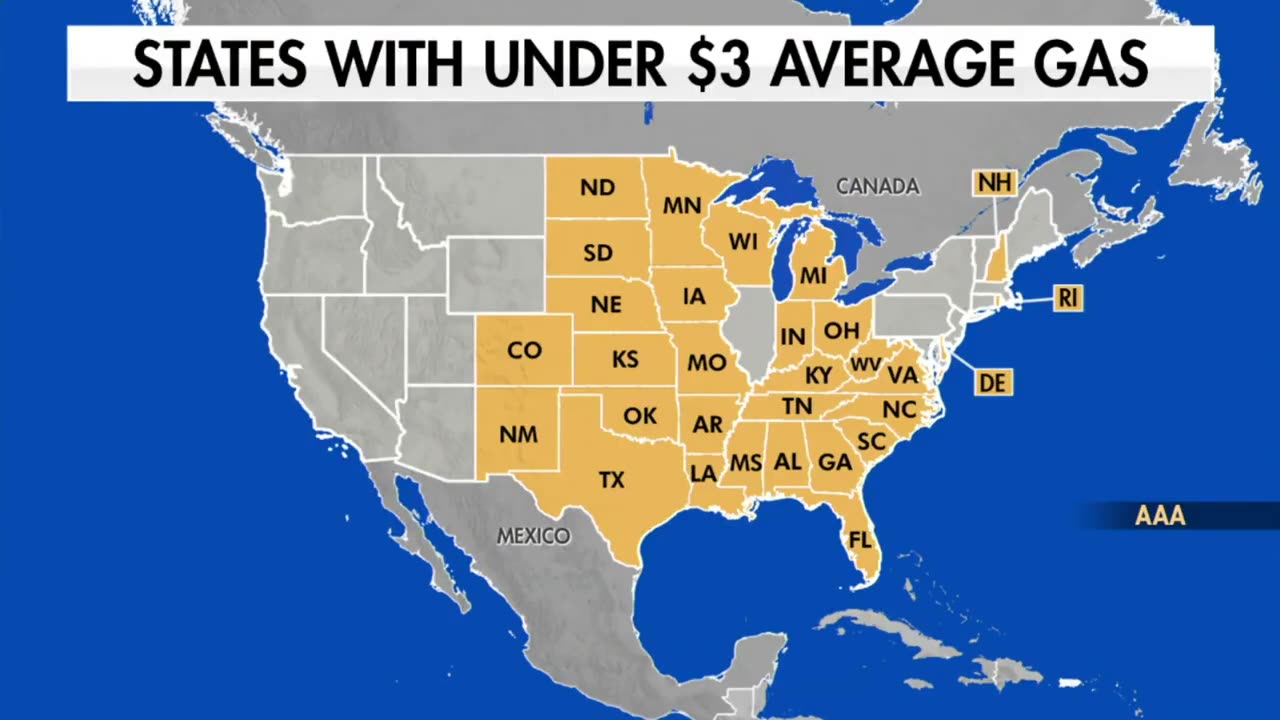 TRUMP EFFECT ⛽ There are 30 states where prices are already below $3