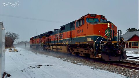 BNSF H1 Leading Local and Union Pacific with Mid-DPU on Hinckley Sub