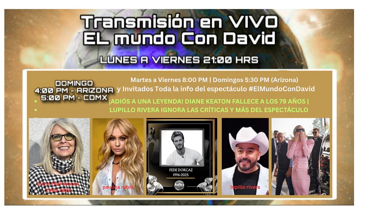 ¡ADIÓS A UNA LEYENDA! Diane Keaton fallece a los 79 años | Lupillo Rivera ignora las CRÍTICAS