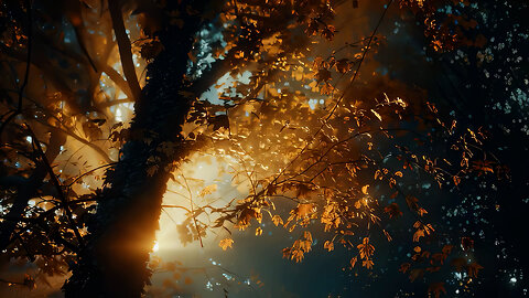 Autumn Park Ambience | Aesthetic Visuals and Sounds | Fall ASMR For Deep Sleep and Reset