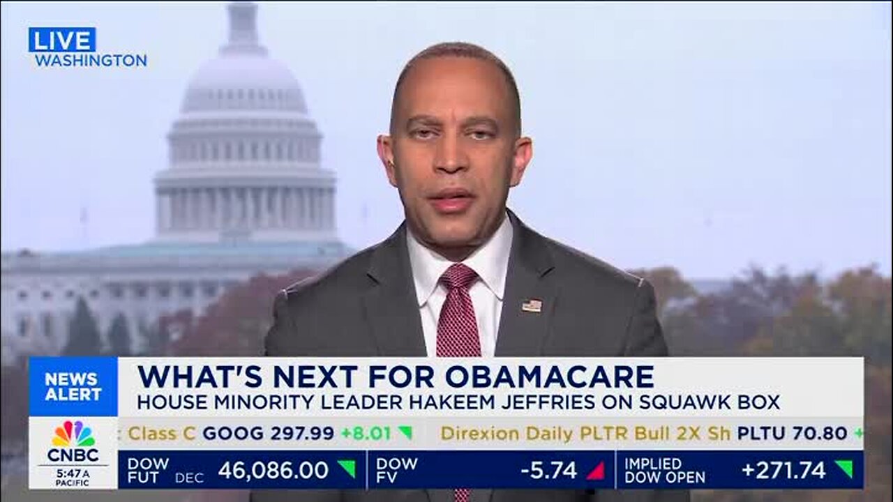 Hakeem Jeffries Snaps at CNBC’s Quick Challenging Him on Dems’ ACA Plan: ‘Shame on You for Saying That!’