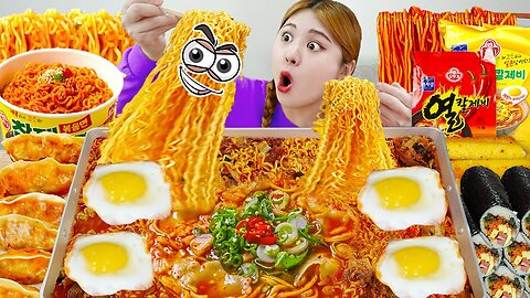 Mukbang Fire Spicy Noodles! Sesame Ramen Spicy Fire Noodle