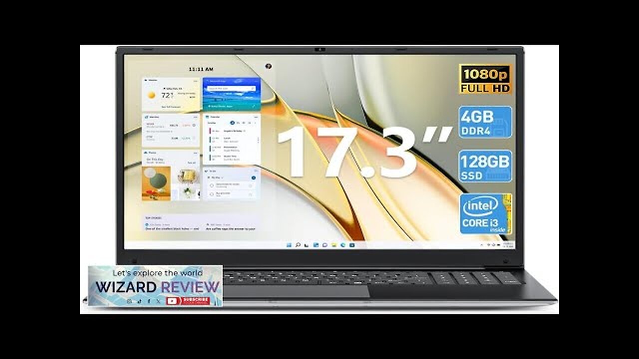 Laptop 17.3 Inch Laptops Computer 4GB DDR3 128GB SSD Notebook with Celeron Review