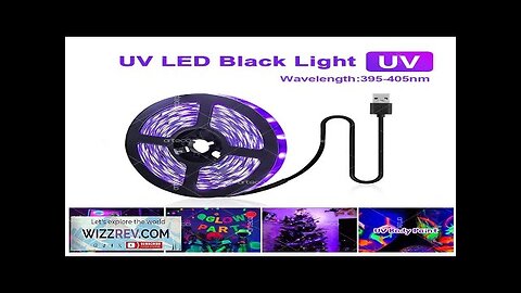 USB UV LED Strip Light Glow in Dark Led Blacklight 385-400nm Ultraviolet Review