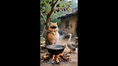 duck vs cat 1. "😂 Crazy Cat Moments That Will Make You Laugh Hard!"