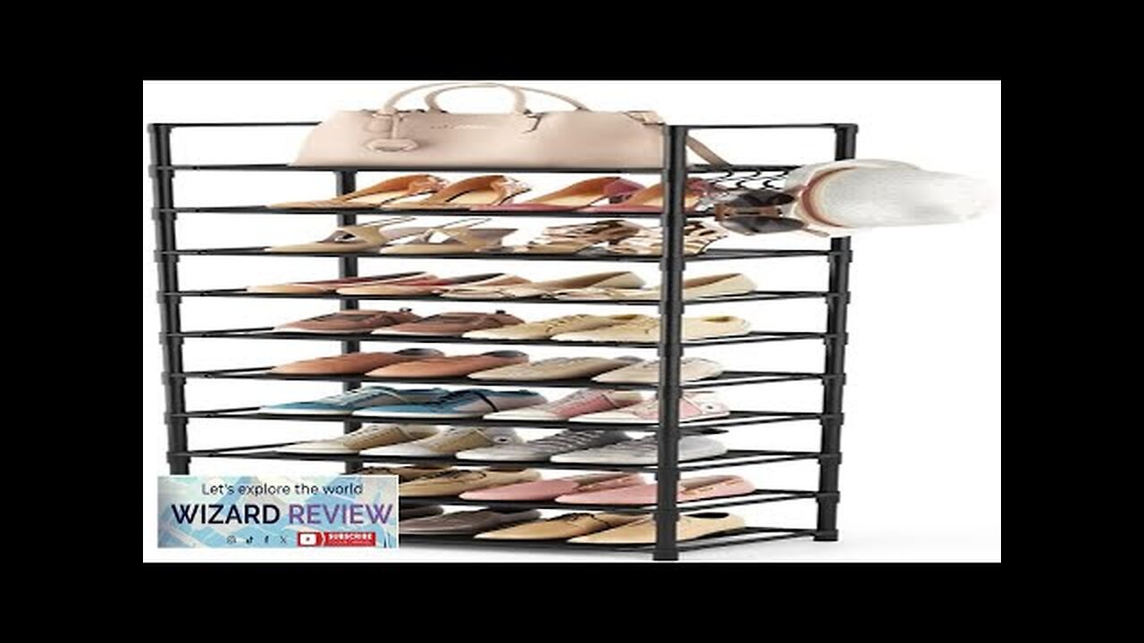 10 Tiers Tall Shoe Rack 20-25 Pairs Boots Organizer Storage Sturdy Narrow Review