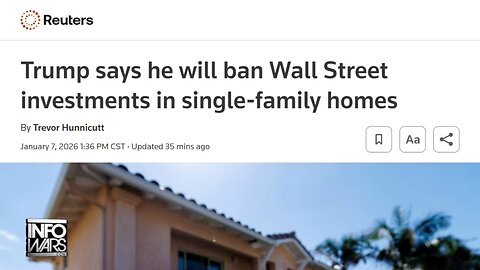 MAGA VICTORY: President Trump Announces Steps To Ban Large Institutional Investors- BlackRock, Vanguard, State Street- From Buying Single-Family Homes!