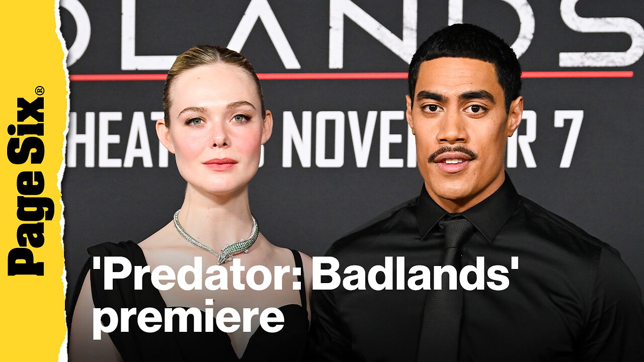 Elle Fanning, Dimitrius Schuster-Koloamatangi and more celebrities attend the Predator: Badlands premiere