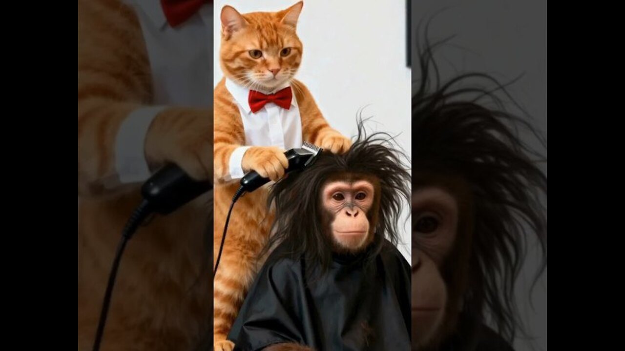 Funny cat and monkey video #sora2