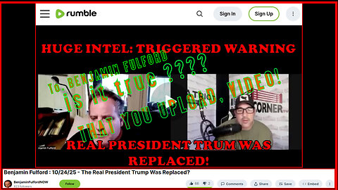 Benjamin Fulford : 10/24/25 - The Real President Trump Was Replaced?