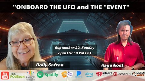 "ONBOARD THE UFO and THE "EVENT" with Dolly Safran