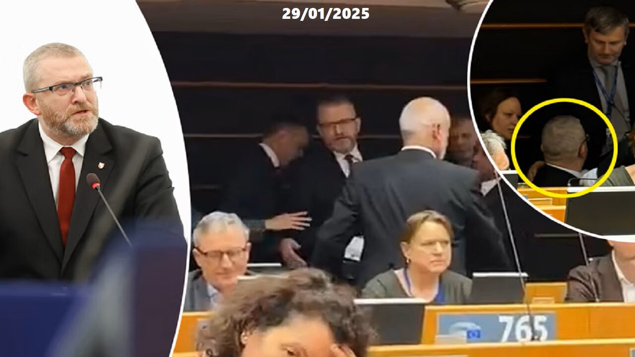 Grzegorz Braun wyrzucony z obrad Eurokołchozu (29.01.2025)