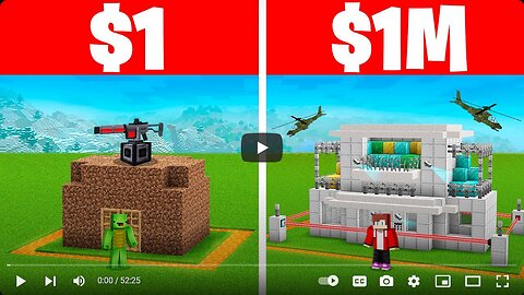 $1 VS $1,000,000 Security House in Minecraft - Maizen JJ and Mikey BUILD CHALLENGE