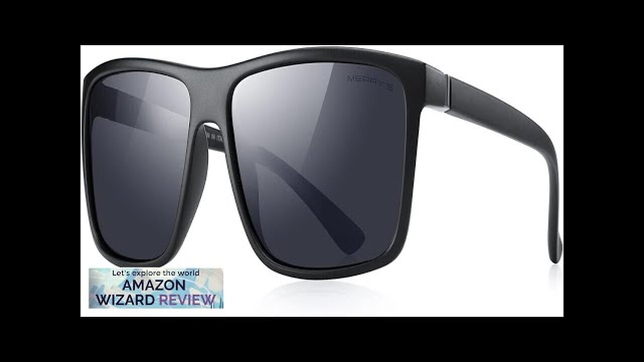 MERRY'S Rectangular Polarized Sports Sunglasses for Men Women Cycling Driving Fishing UV400 Review